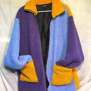 Loose fit Fleece Colorblock Jacket